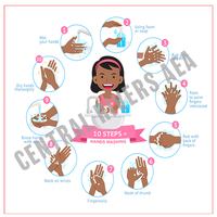 Color Poster COV-U Girl Handwashing - Clear Cling - 12x12 Square