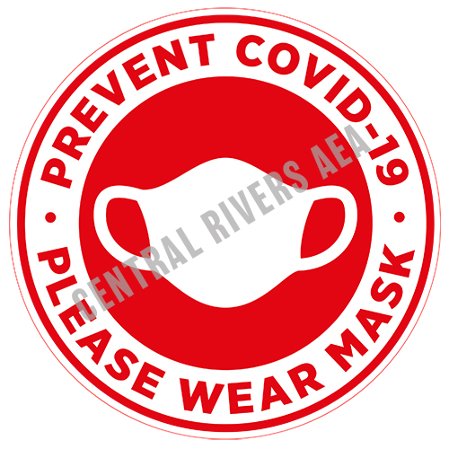 full_sized image of Color Poster COV-C Please Wear Mark - White Cling - 12x12 Circle