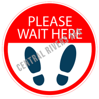 Color Poster COV-B Please Wait Here - Rough Mark Wall - 12x12 Circle