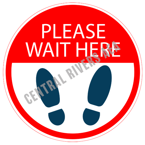full_sized image of Color Poster COV-B Please Wait Here - Clear Cling - 12x12 Circle