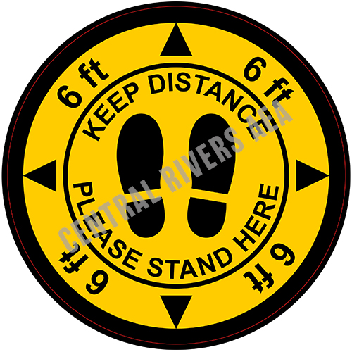 full_sized image of Color Poster COV-A Keep Distance - White Cling - 12x12 Circle