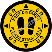 Color Poster COV-A Keep Distance - White Cling - 12x12 Circle