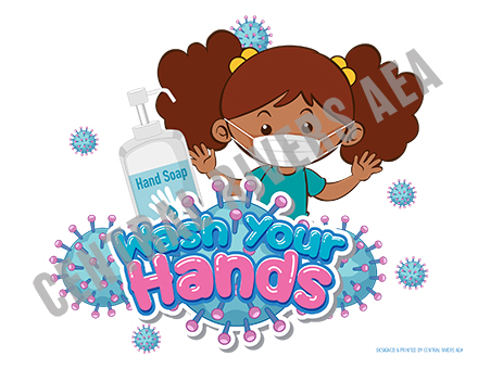 full_sized image of Color Poster COV-Y Girl Wash Your Hands - 8.5x11