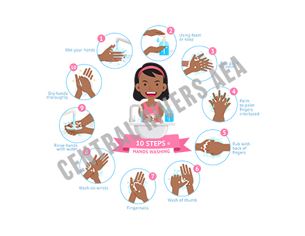 full_sized image of Color Poster COV-T Girl Handwashing - 8.5x11