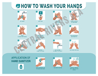 Color Poster COV-L How To Wash Hands - 8.5x11